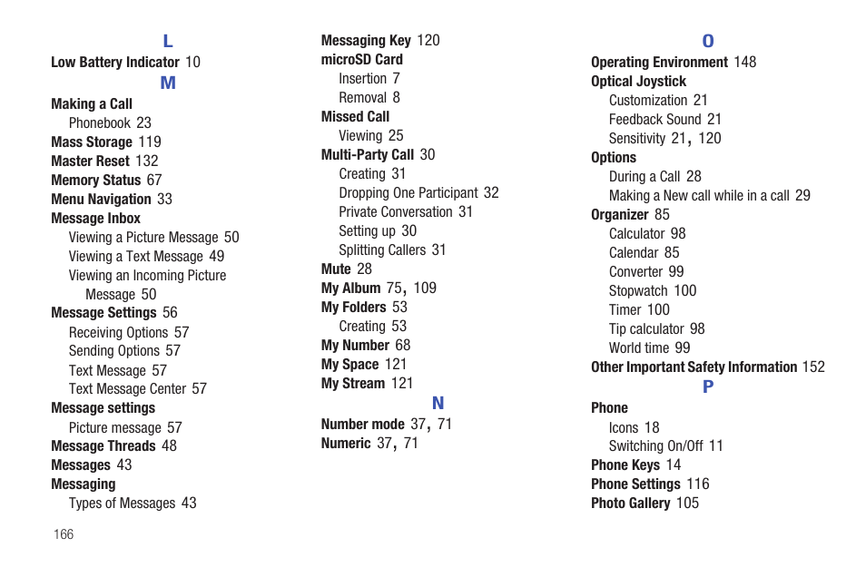 Samsung SGH-T379UABTMB User Manual | Page 172 / 174