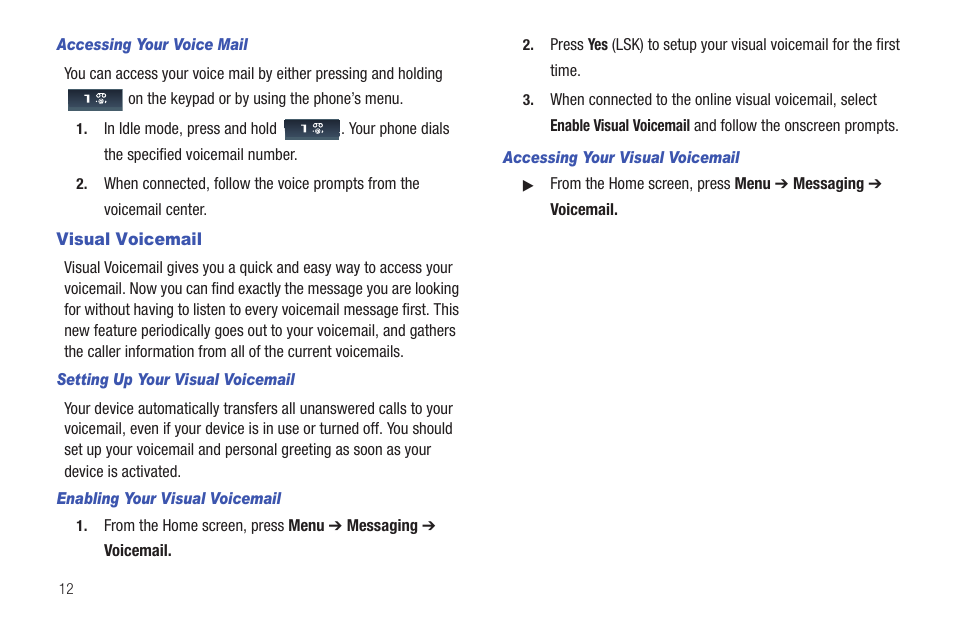 Visual voicemail | Samsung SGH-T379UABTMB User Manual | Page 18 / 174