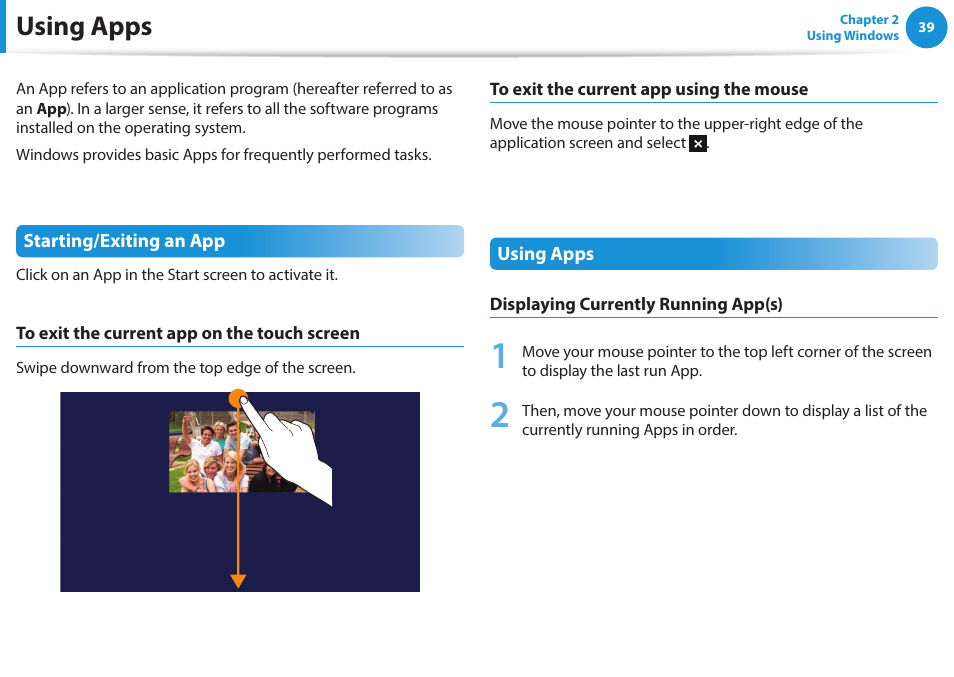 Using apps | Samsung NP915S3G-K01US User Manual | Page 39 / 145