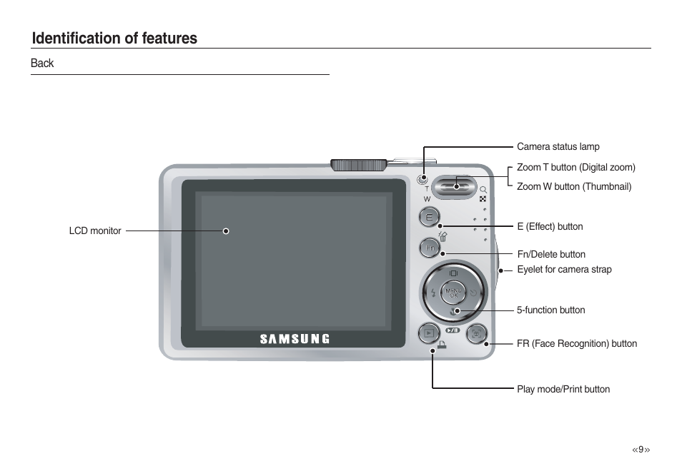 Identification of features | Samsung L730 User Manual | Page 10 / 111
