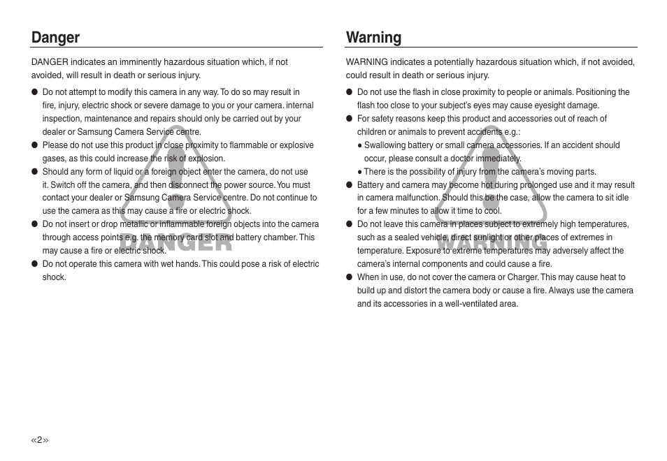 Danger warning | Samsung L730 User Manual | Page 3 / 111