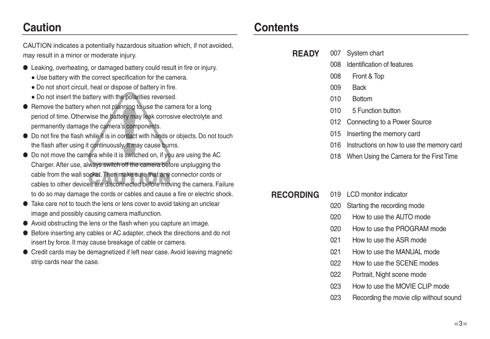 Caution contents | Samsung L730 User Manual | Page 4 / 111