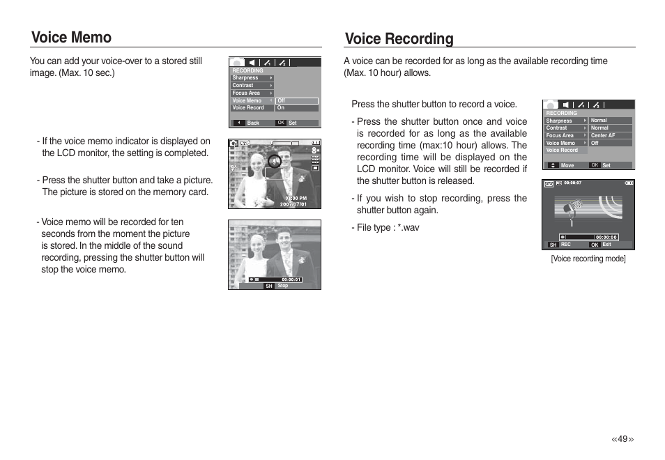 Voice recording | Samsung L730 User Manual | Page 50 / 111