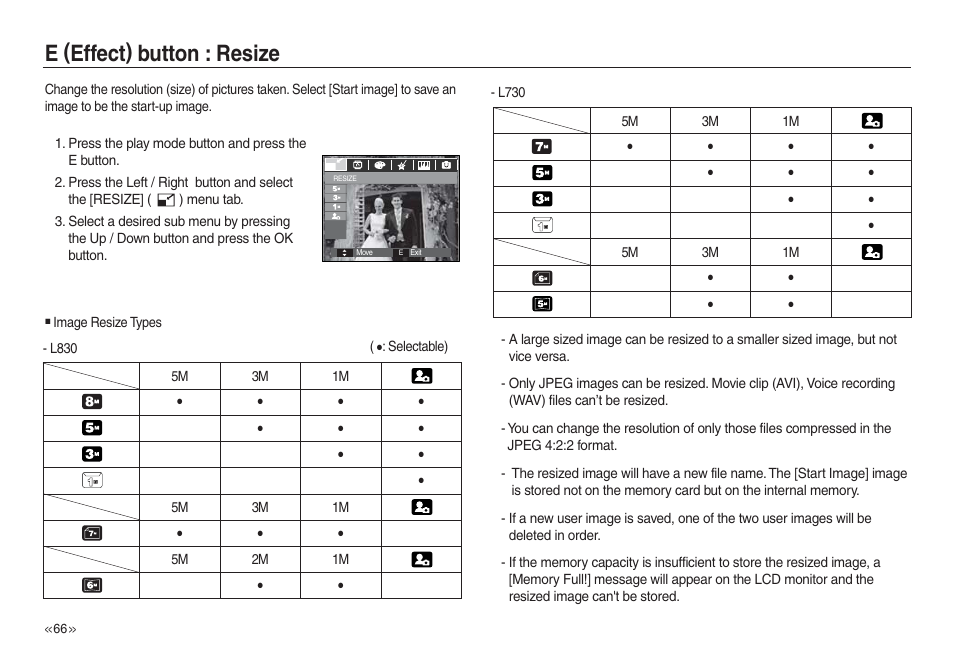 E (effect) button : resize | Samsung L730 User Manual | Page 67 / 111