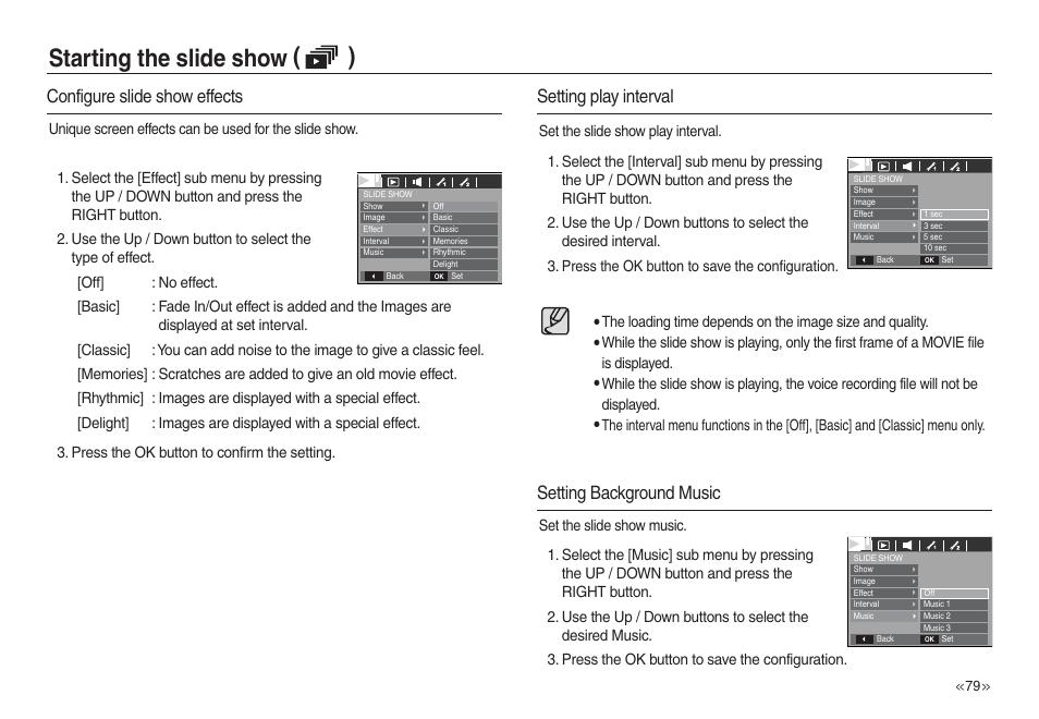 Starting the slide show ( ) | Samsung L730 User Manual | Page 80 / 111