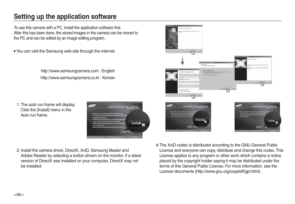 Setting up the application software | Samsung L730 User Manual | Page 97 / 111