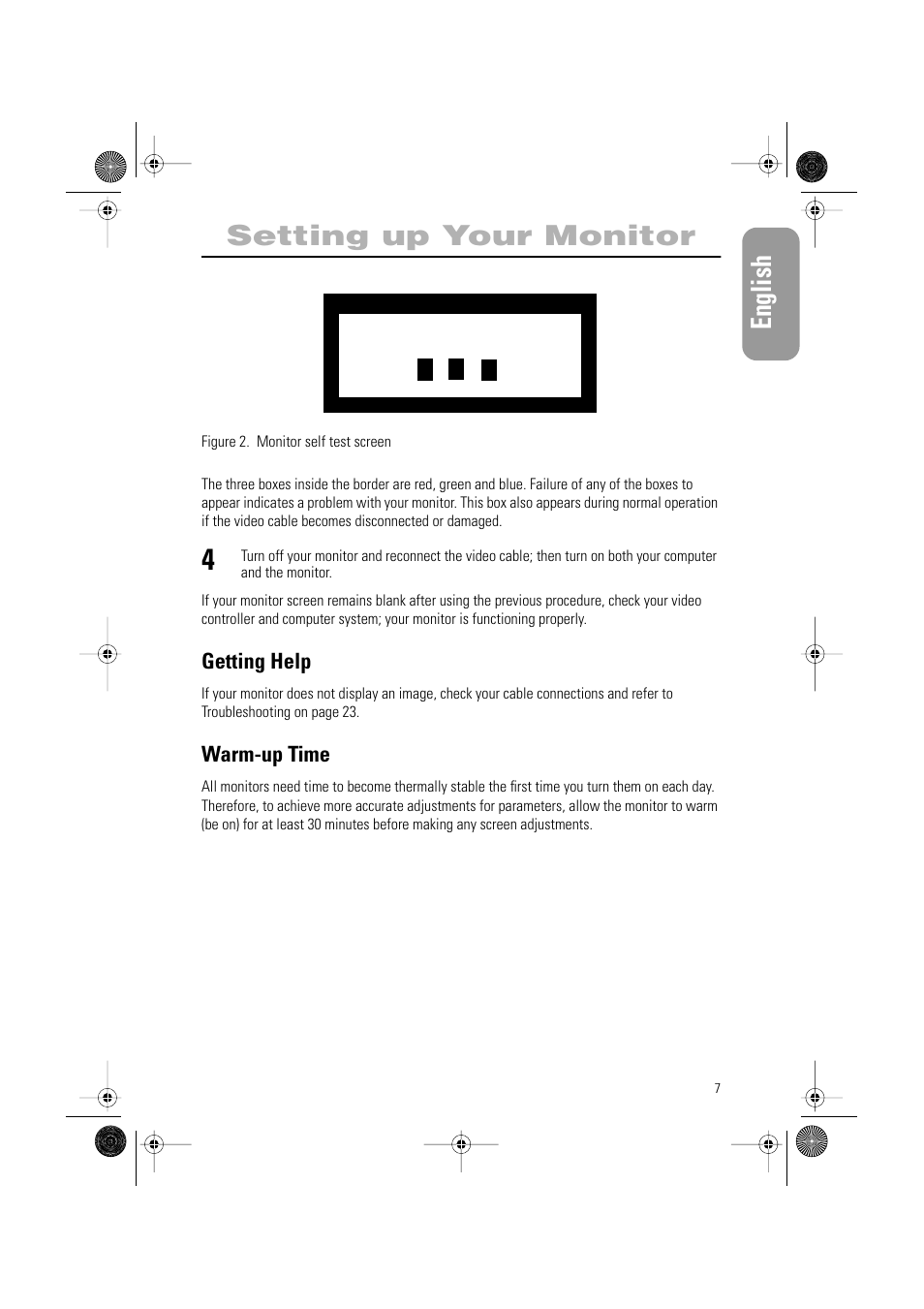 English setting up your monitor | Samsung AQ17ISBU User Manual | Page 9 / 29