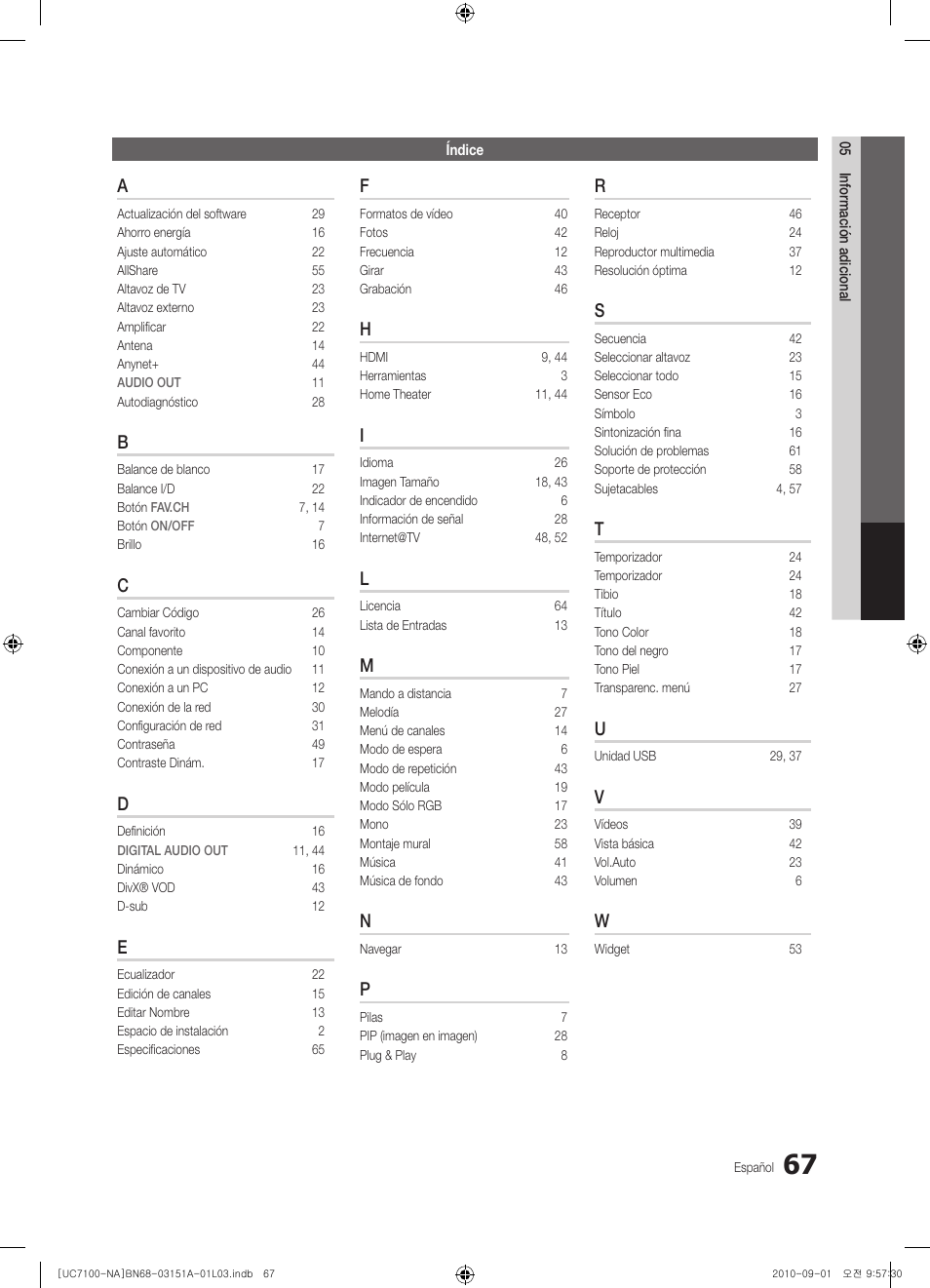 Samsung UN46C7100WFXZA User Manual | Page 134 / 201