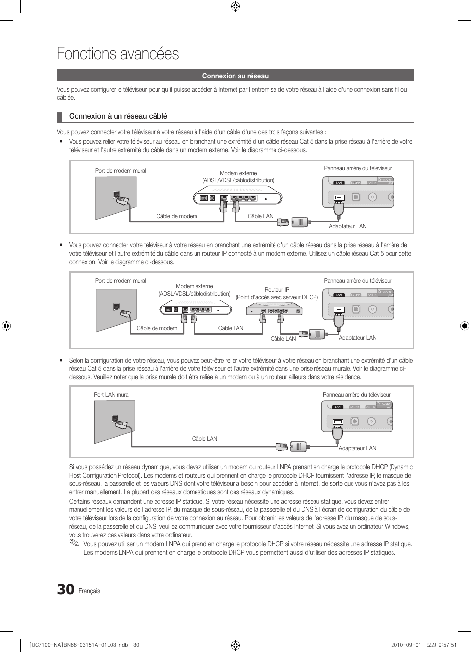Fonctions avancées | Samsung UN46C7100WFXZA User Manual | Page 164 / 201