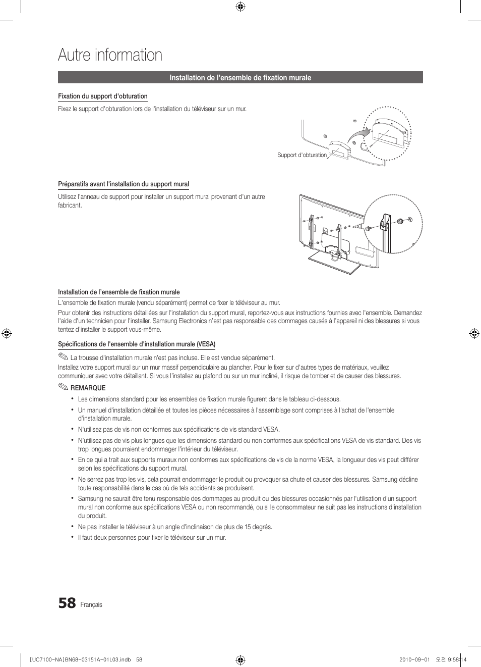 Autre information | Samsung UN46C7100WFXZA User Manual | Page 192 / 201