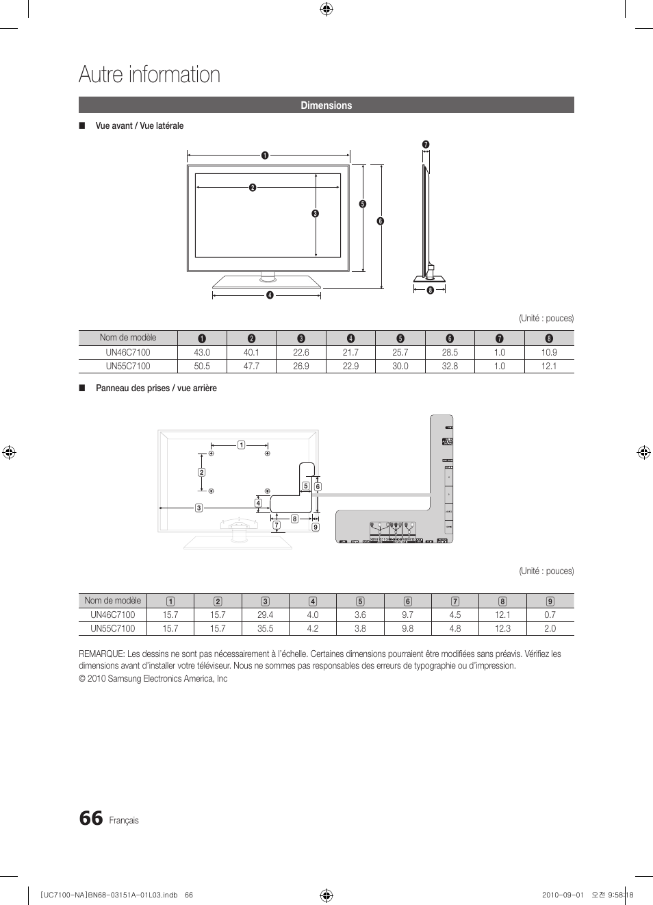 Autre information | Samsung UN46C7100WFXZA User Manual | Page 200 / 201