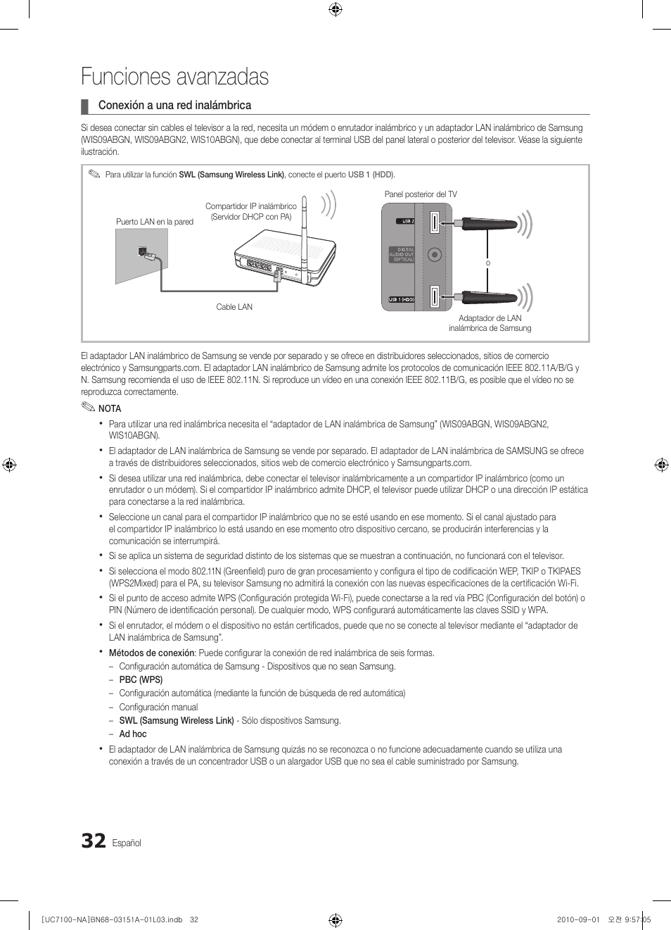 Funciones avanzadas | Samsung UN46C7100WFXZA User Manual | Page 99 / 201