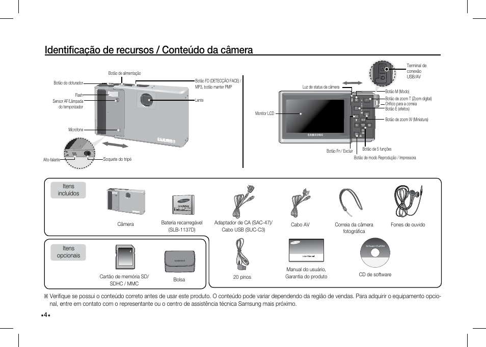 Identificação de recursos / conteúdo da câmera | Samsung I80 User Manual | Page 125 / 142