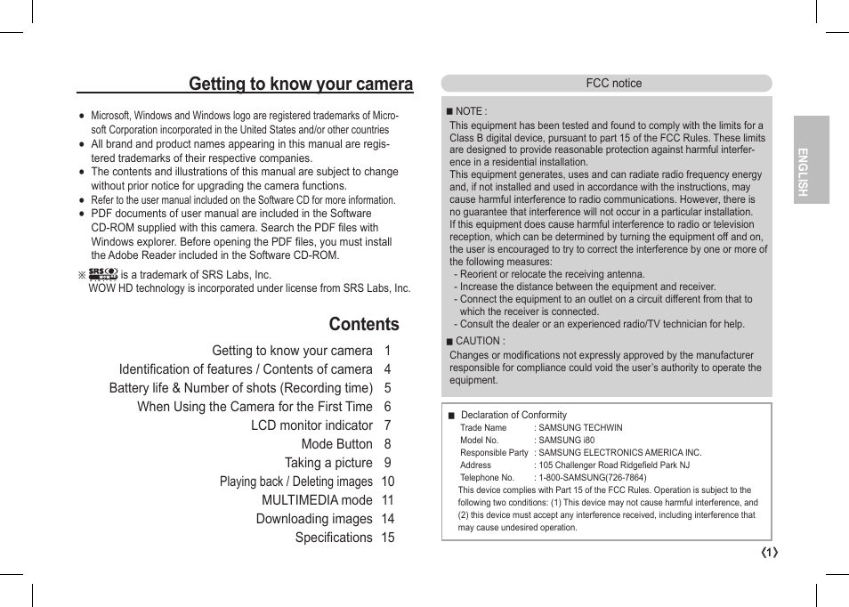 Samsung I80 User Manual | Page 2 / 142