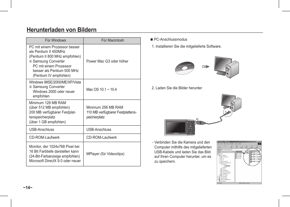 Herunterladen von bildern | Samsung I80 User Manual | Page 35 / 142