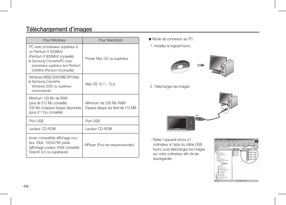 Téléchargement d’images | Samsung I80 User Manual | Page 55 / 142