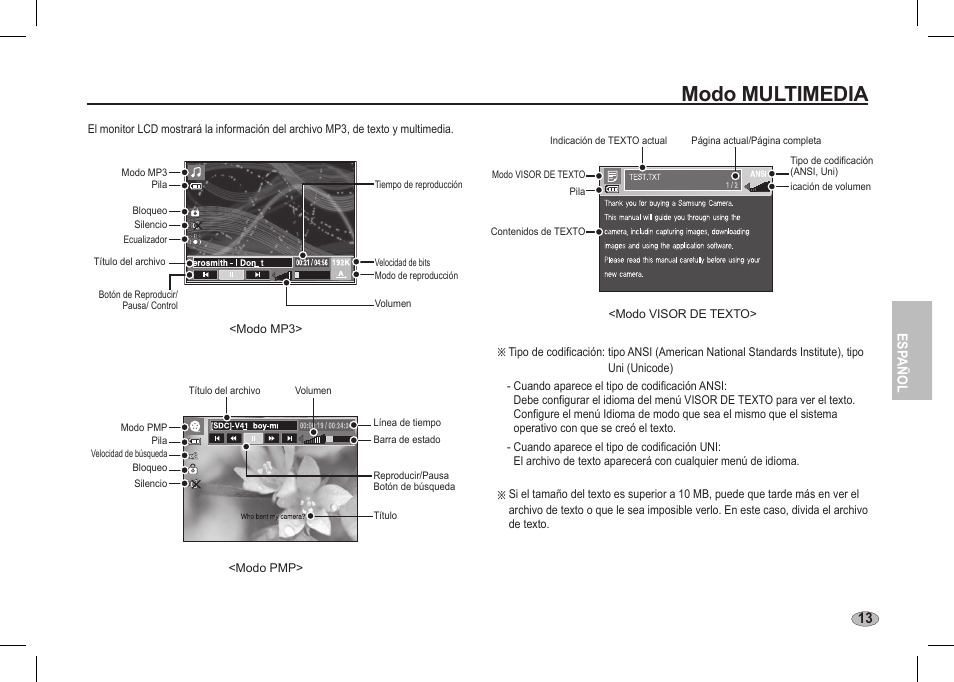 Modo multimedia | Samsung I80 User Manual | Page 74 / 142