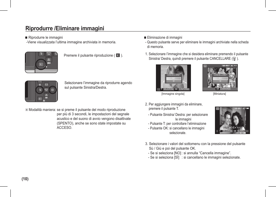 Riprodurre /eliminare immagini | Samsung I80 User Manual | Page 91 / 142