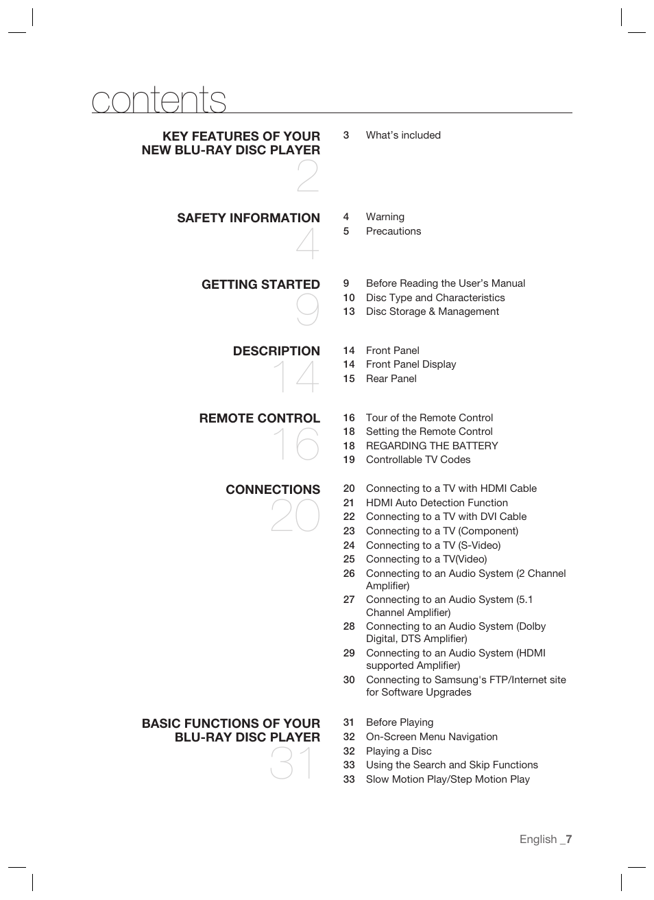 Samsung BD-P1400-XAA User Manual | Page 8 / 67