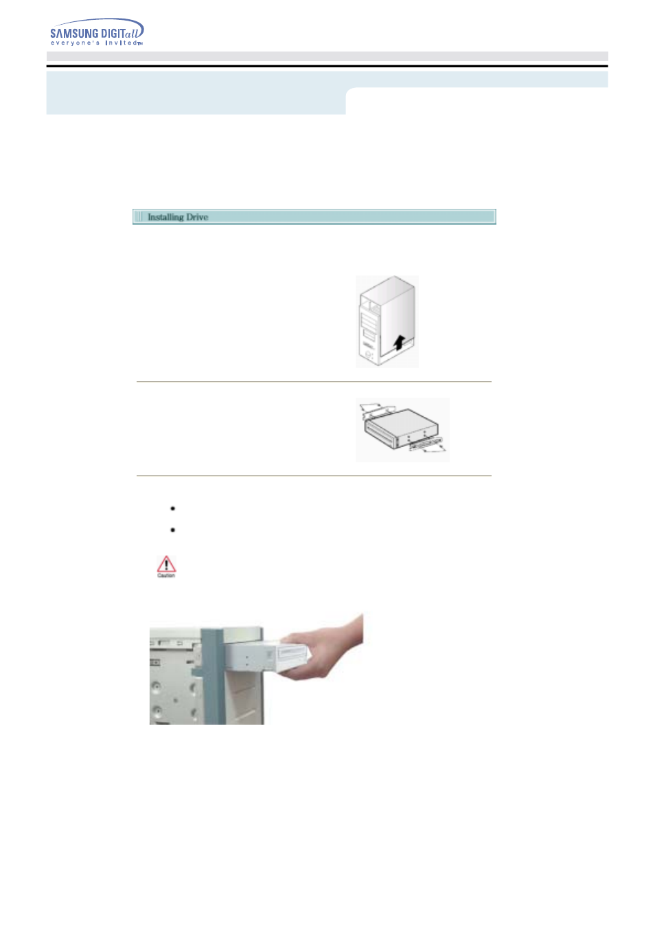 Installing dvd±r/rw drive and connecting cables, Installing dvd±r/rw drive, And connecting cables | Samsung TS-H552U-MIAH User Manual | Page 11 / 28