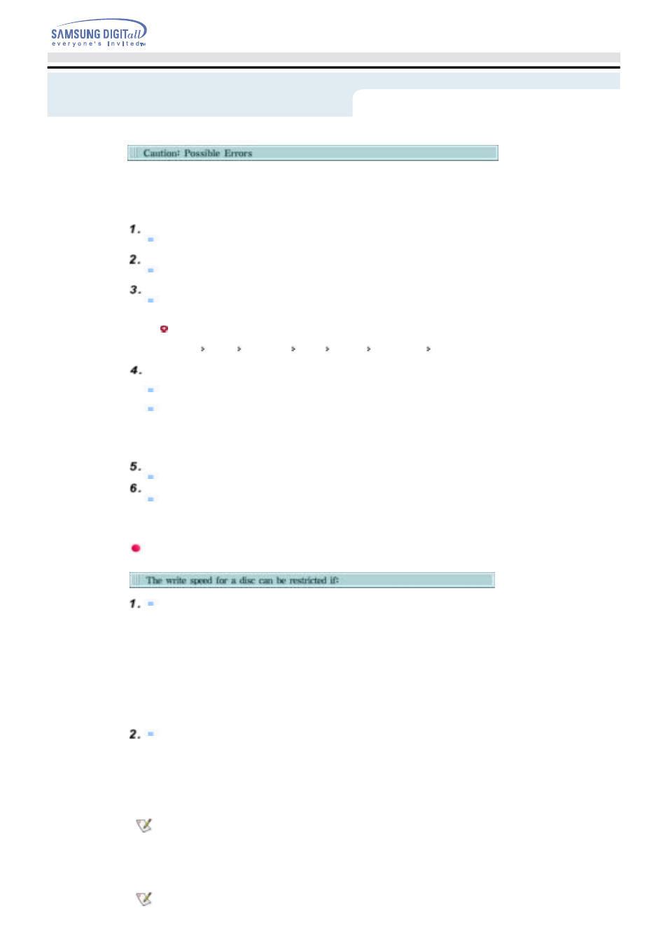 Caution: possible errors | Samsung TS-H552U-MIAH User Manual | Page 27 / 28