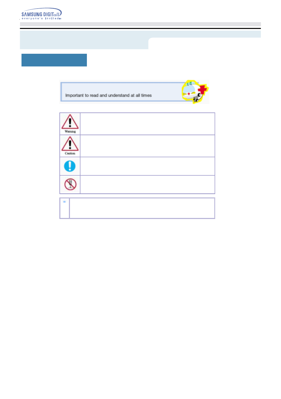 Safety precautions | Samsung TS-H552U-MIAH User Manual | Page 3 / 28
