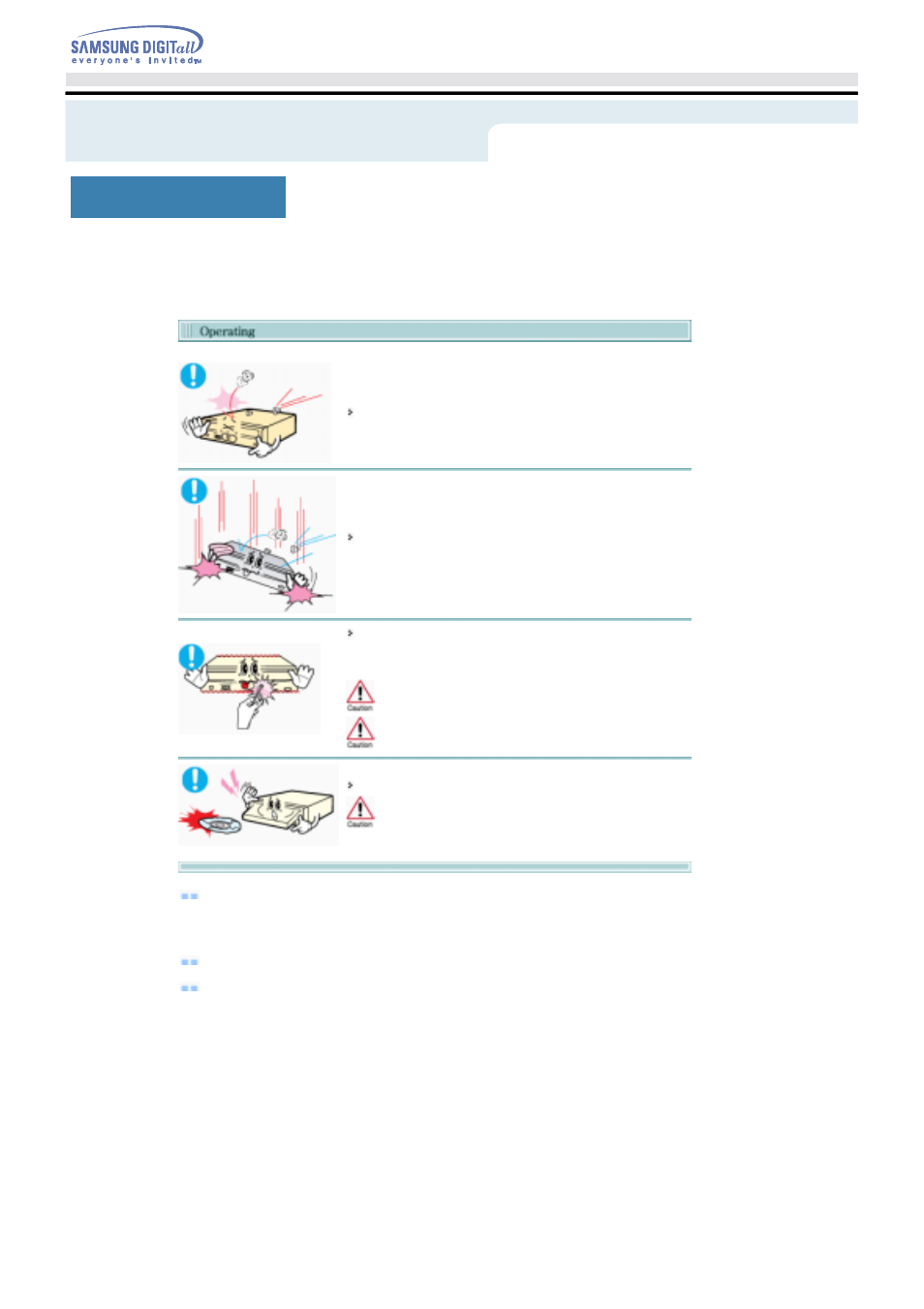 During operating, Safety precautions, Veiligheidsinstructies | Samsung TS-H552U-MIAH User Manual | Page 5 / 28