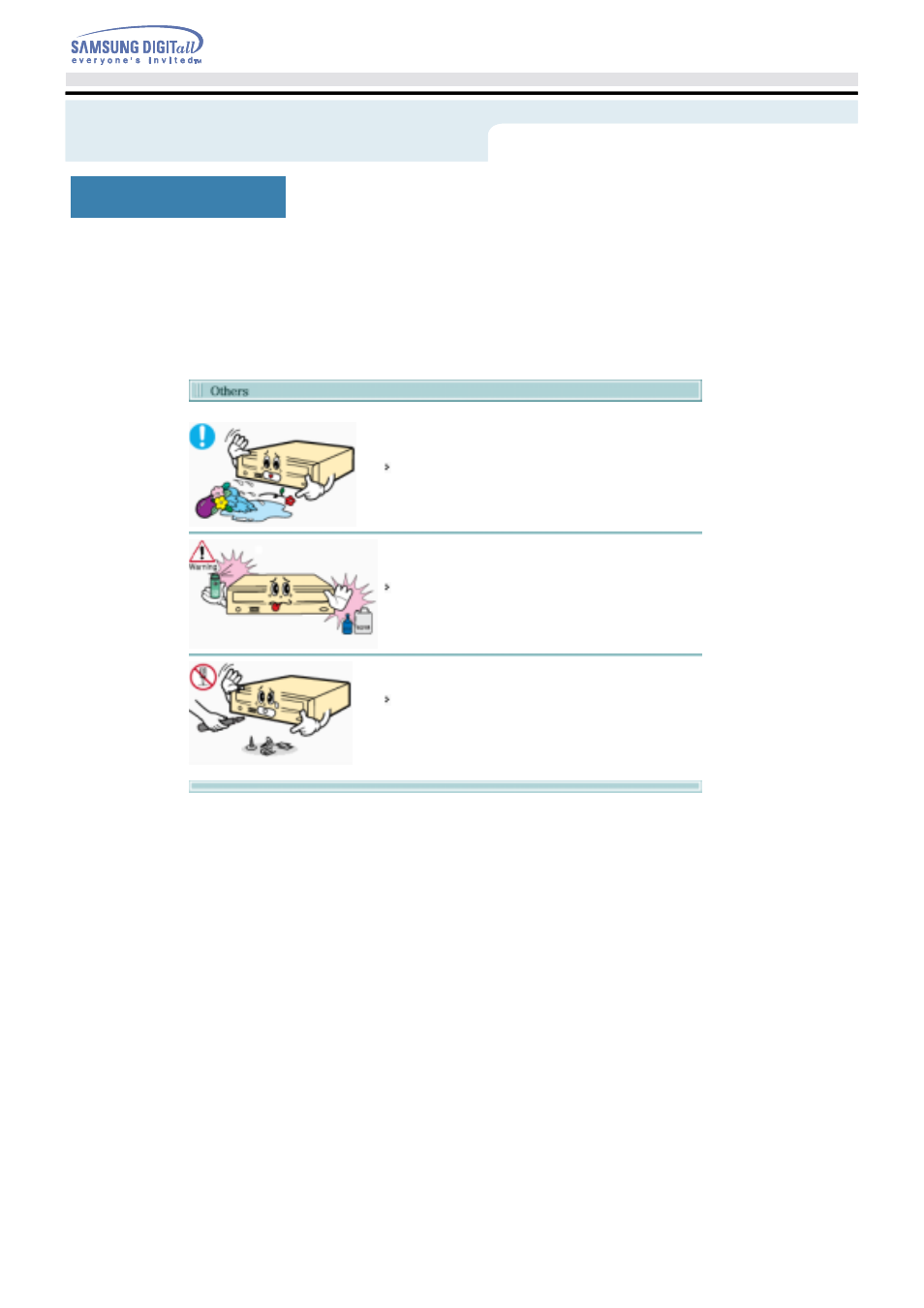 Others, Safety precautions, Veiligheidsinstructies | Samsung TS-H552U-MIAH User Manual | Page 6 / 28