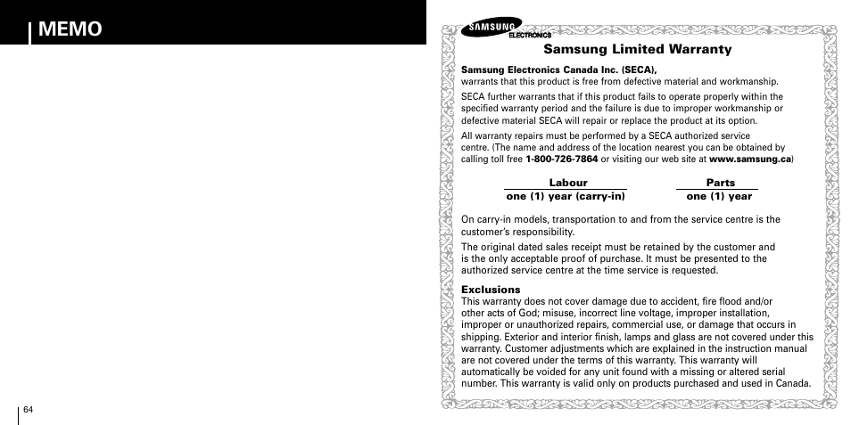 Samsung limited warranty | Samsung YP-C1Z-XAA User Manual | Page 33 / 33