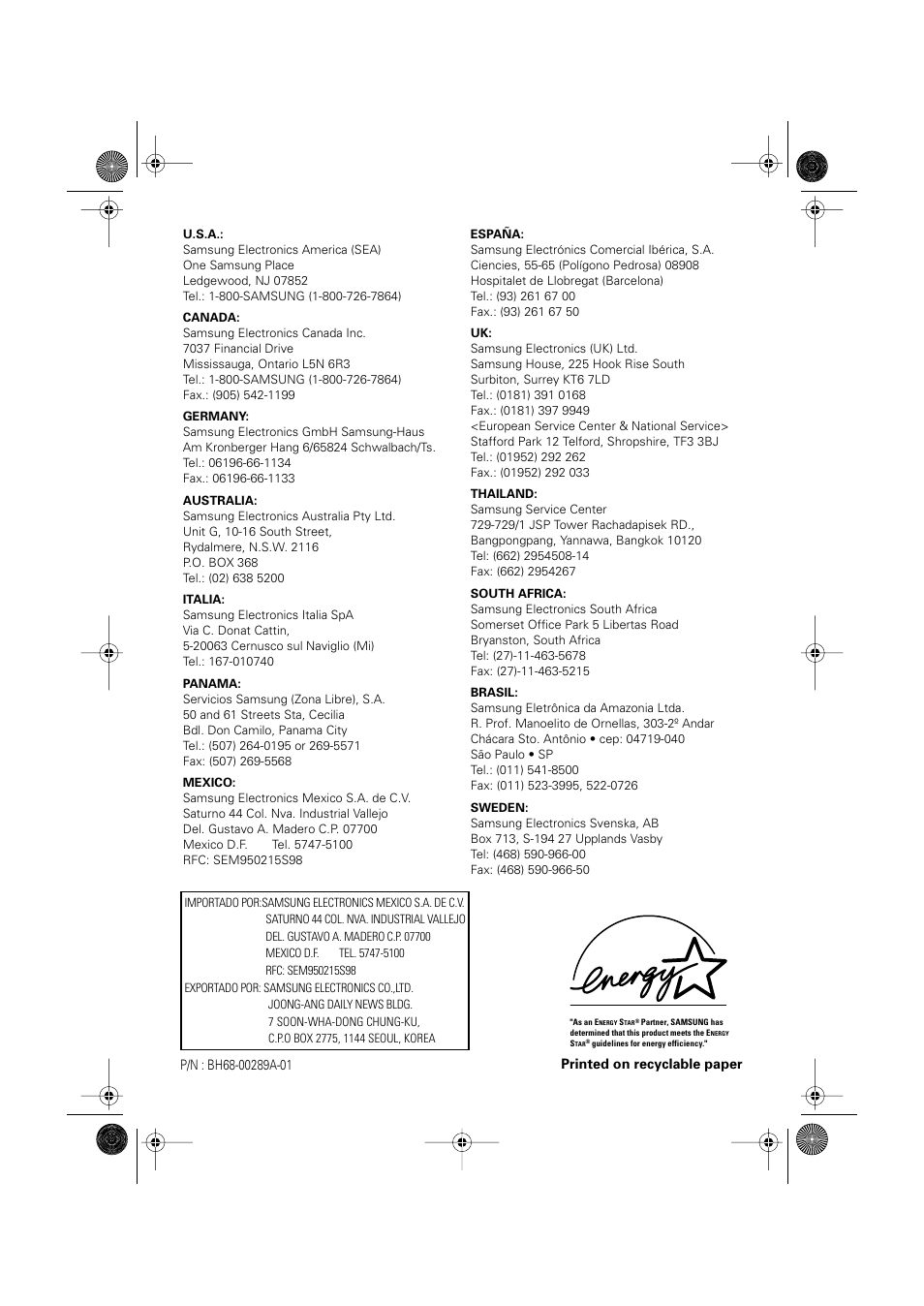 Samsung TP17LS7LSO-XBM User Manual | Page 21 / 21