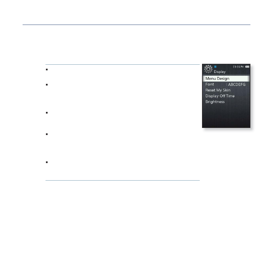 Changing the settings and preferences (continued) | Samsung YP-Q2JCB-XAA User Manual | Page 23 / 106