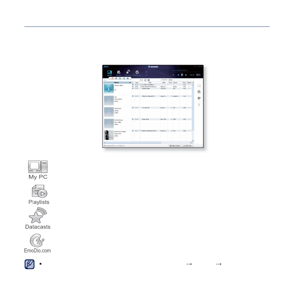 Using emodio | Samsung YP-Q2JCB-XAA User Manual | Page 33 / 106
