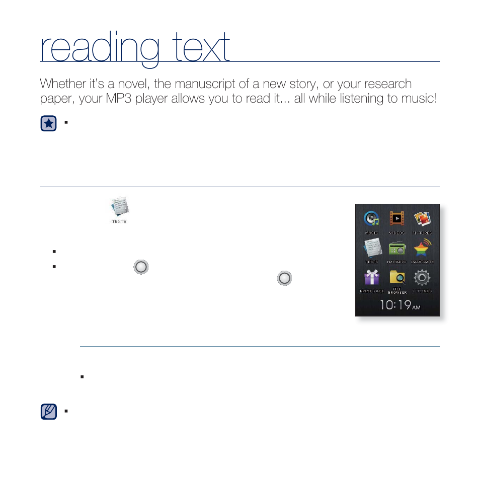 Reading text | Samsung YP-Q2JCB-XAA User Manual | Page 63 / 106