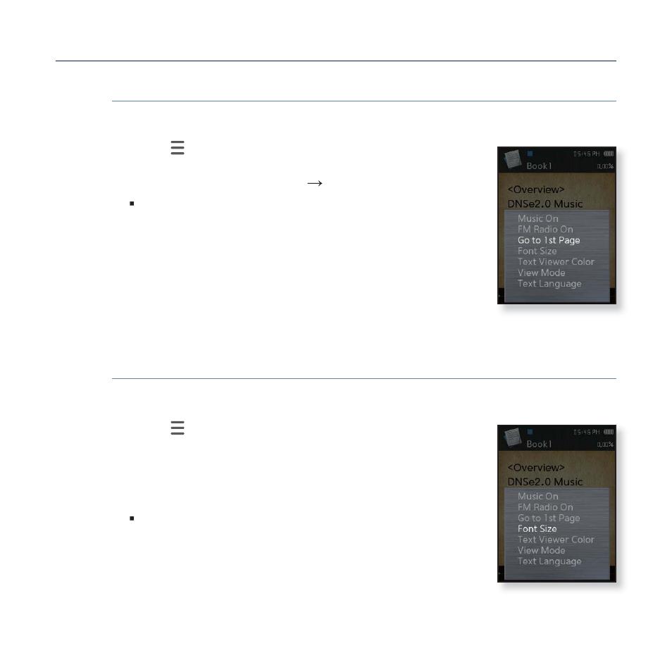 Using the text menu (continued) | Samsung YP-Q2JCB-XAA User Manual | Page 65 / 106