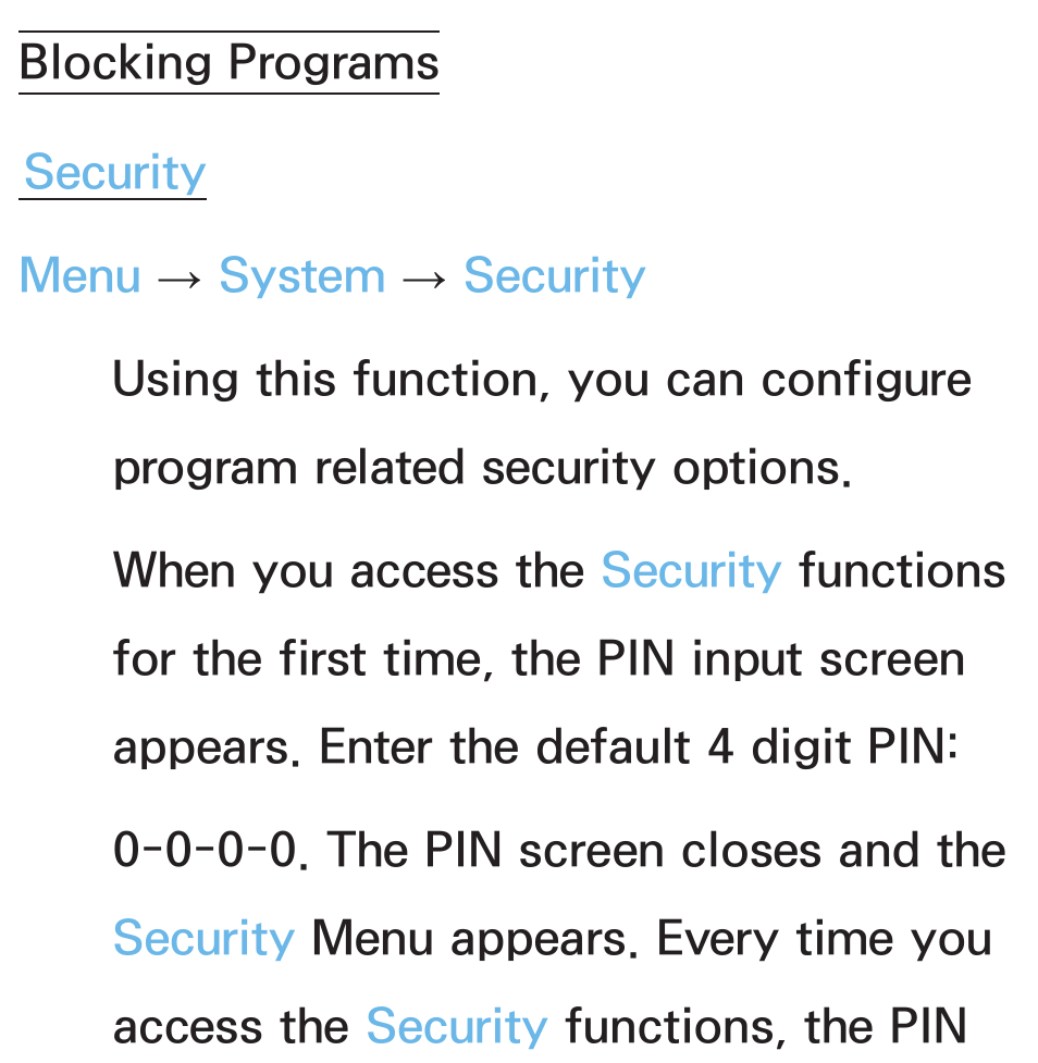 Blocking programs | Samsung PN51E6500EFXZA User Manual | Page 185 / 673