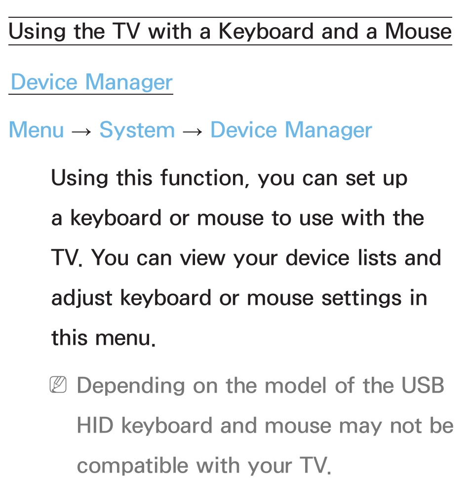 Using the tv, With a keyboard and a mouse | Samsung PN51E6500EFXZA User Manual | Page 215 / 673