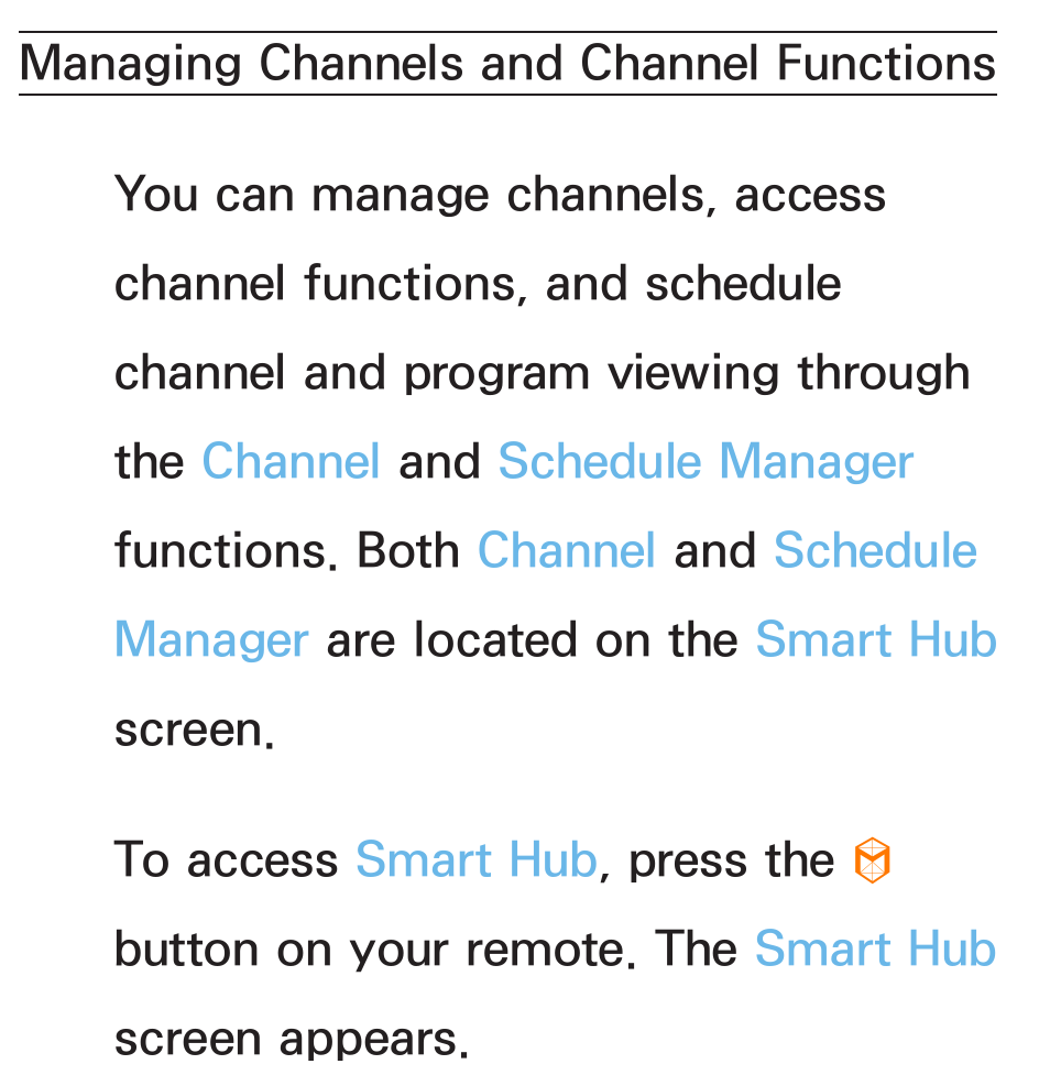 Channel menu, Managing channels, And channel functions | Samsung PN51E6500EFXZA User Manual | Page 5 / 673