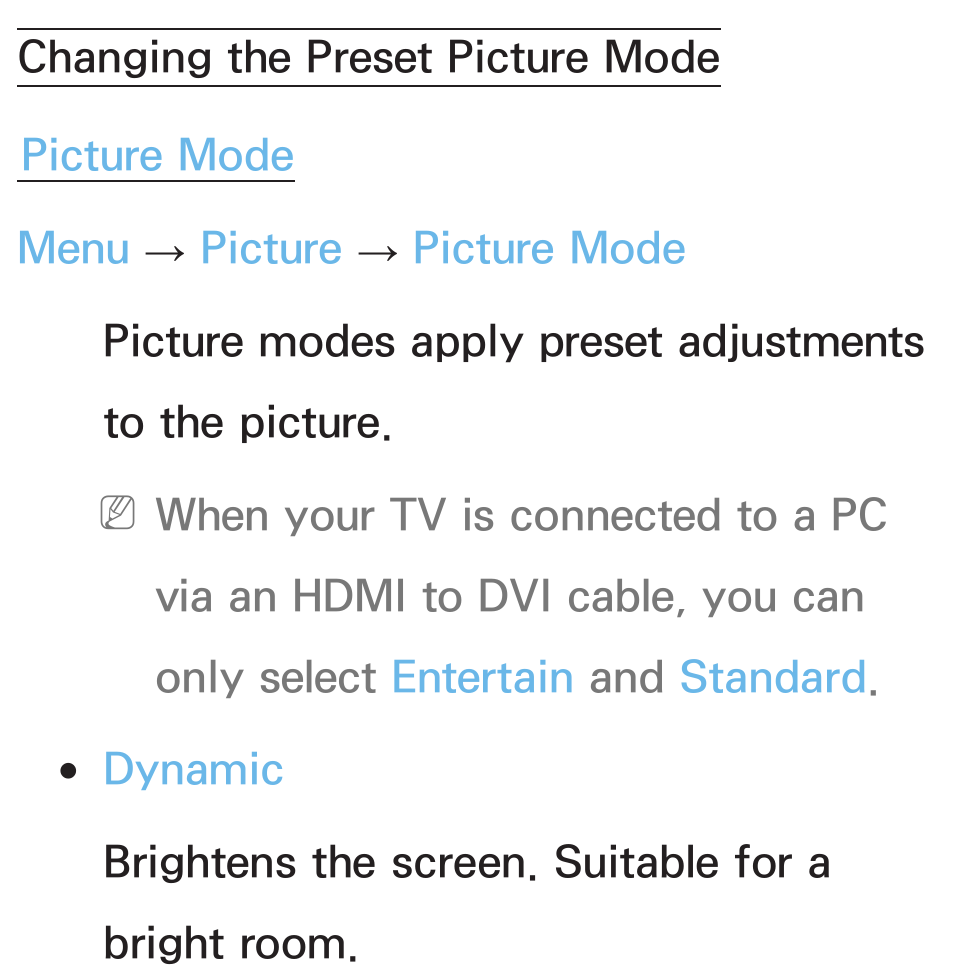 Basic feature, Changing the preset picture mode | Samsung PN51E6500EFXZA User Manual | Page 54 / 673