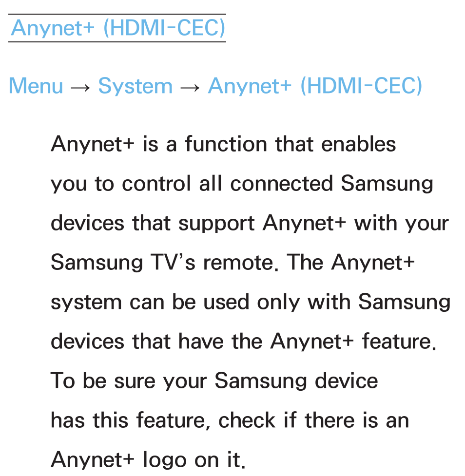 Anynet+ (hdmi-cec) | Samsung PN51E6500EFXZA User Manual | Page 584 / 673