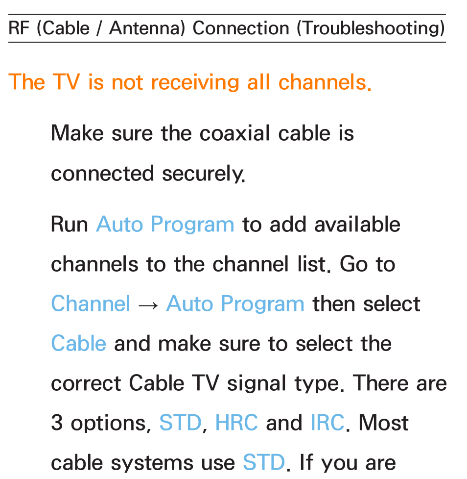 Rf (cable / antenna) connection, Troubleshooting) 620 | Samsung PN51E6500EFXZA User Manual | Page 624 / 673