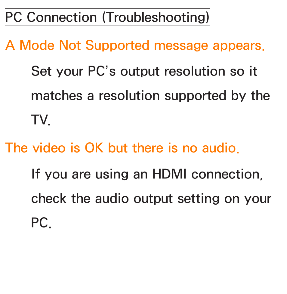 Pc connection (troubleshooting) | Samsung PN51E6500EFXZA User Manual | Page 627 / 673