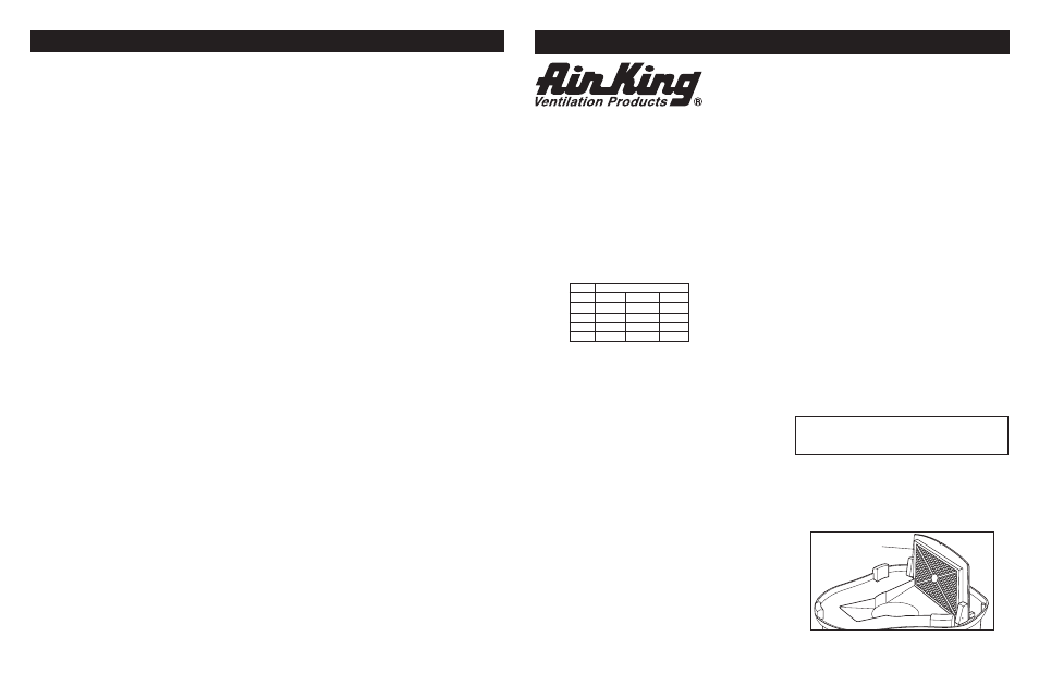 Air King 9915A User Manual | 2 pages