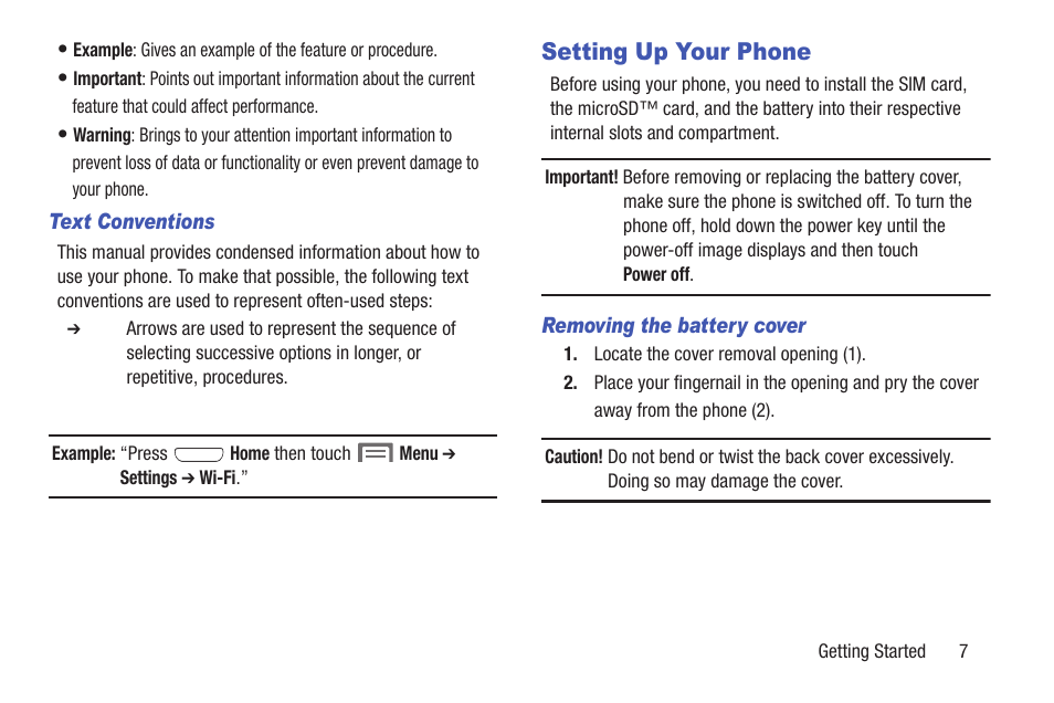 Setting up your phone | Samsung SCH-R530RWBMTR User Manual | Page 13 / 213