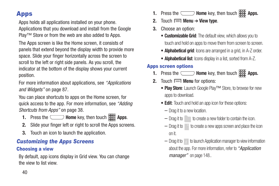 Apps | Samsung SCH-R530RWBMTR User Manual | Page 46 / 213