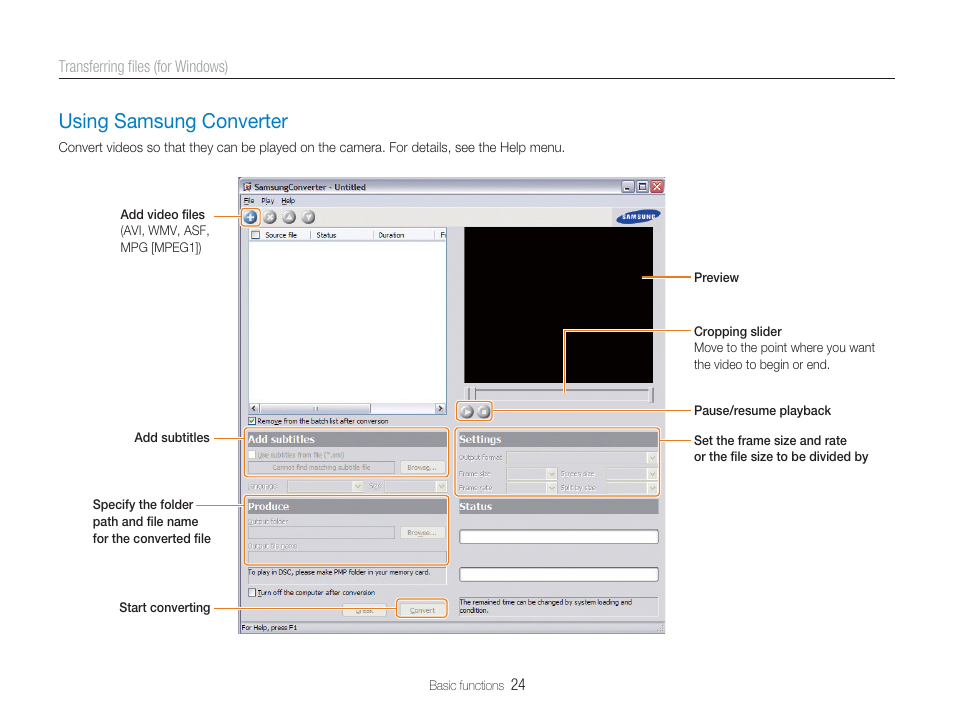 Using samsung converter | Samsung EC-TL9ZZPBA-US User Manual | Page 25 / 95