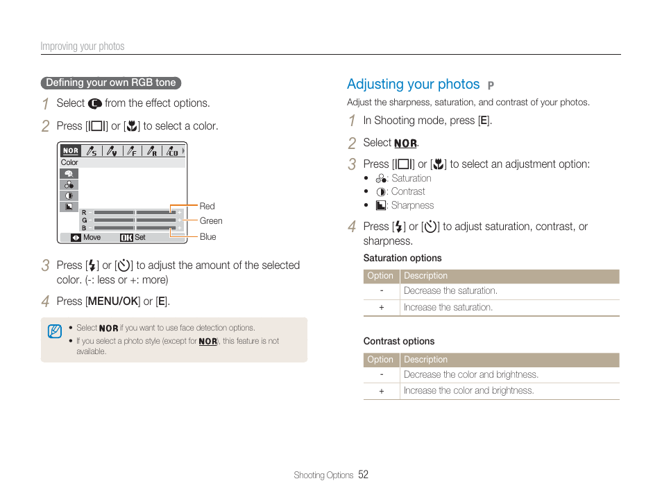 Adjusting your photos | Samsung EC-TL9ZZPBA-US User Manual | Page 53 / 95
