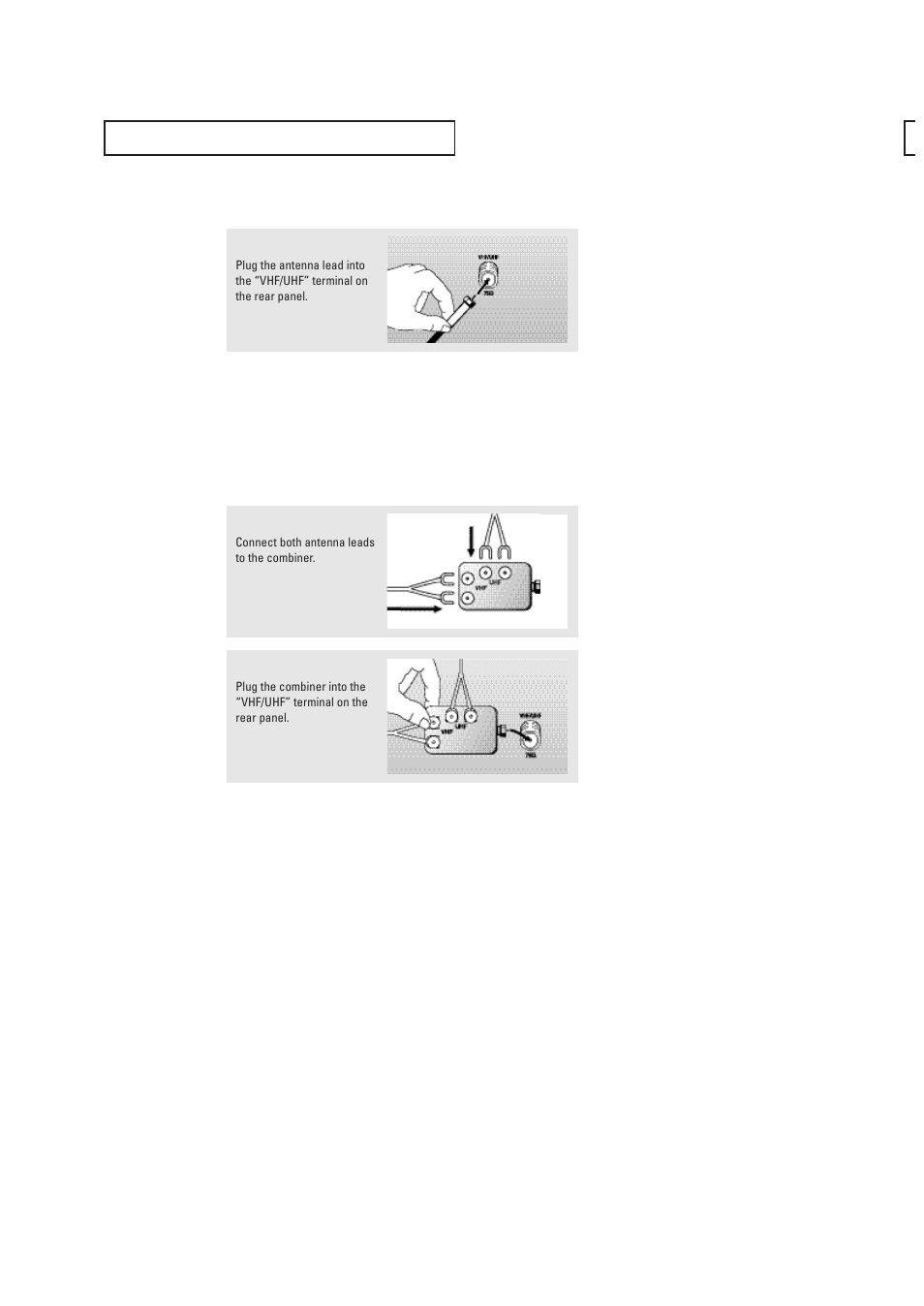 Antennas with 75-ohm round leads, Separate vhf and uhf antennas | Samsung CL29T21FQ2XXAP User Manual | Page 12 / 61