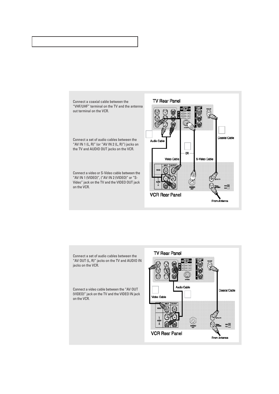 Connecting a vcr, Connecting a second vcr to record from the tv | Samsung CL29T21FQ2XXAP User Manual | Page 15 / 61