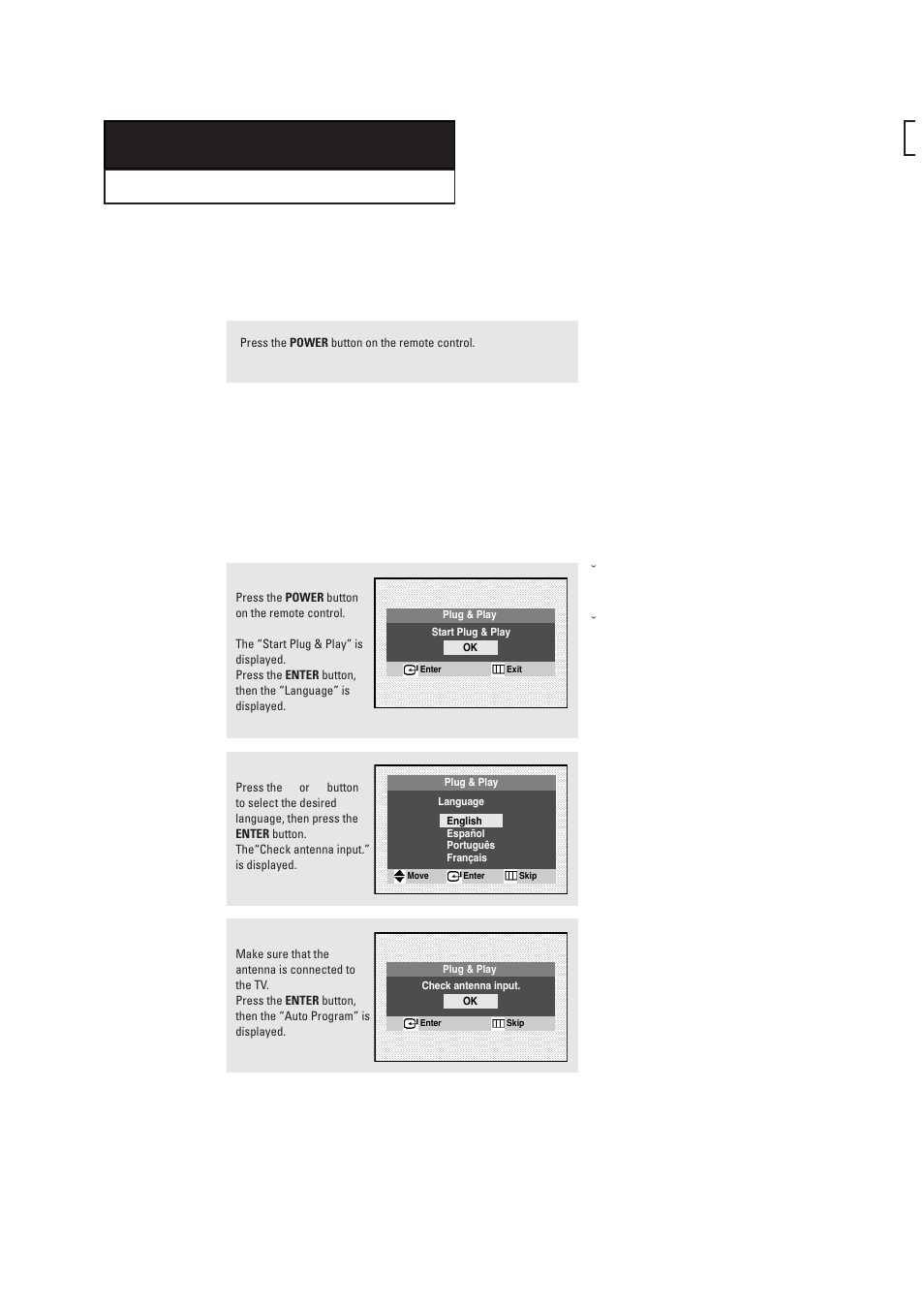 Chapter three : operation, Turning the tv on and off, Plug & play feature | Samsung CL29T21FQ2XXAP User Manual | Page 18 / 61