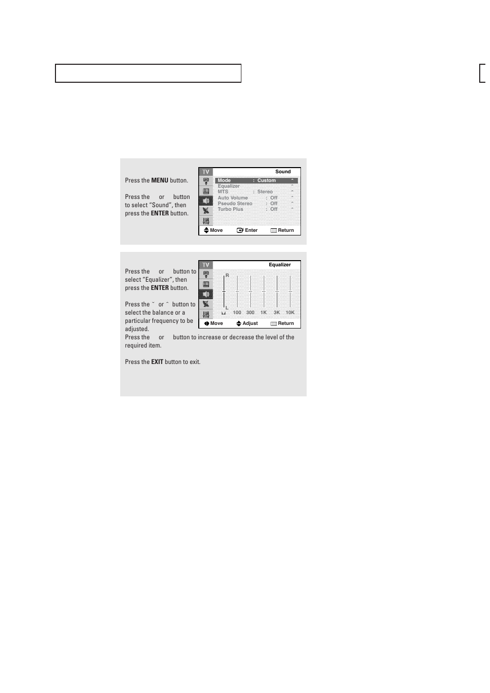 Customizing the sound | Samsung CL29T21FQ2XXAP User Manual | Page 32 / 61
